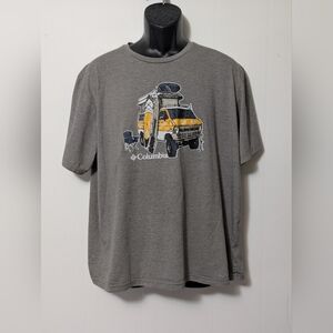 Men's Columbia Sun Trek Outdoor Technical Omni Shade Gray T-Shirt Size XL